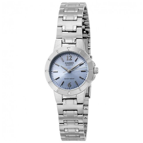 Наручные часы CASIO Collection Часы женские Casio LTP-1177PA-2A, серебряный, голубой (голубой/серебристый)