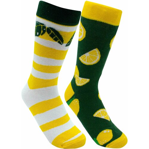 Носки CarnavalSocks, 90 den, зеленый, желтый (зеленый/желтый/желтый-зеленый) - изображение №1