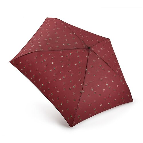 Мини-зонт FULTON, механика, 3 сложения, купол 83 см., 5 спиц, чехол в комплекте, для женщин, красный