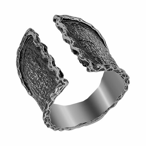 Перстень, серебро, 925 проба, оксидирование, серебряный (серебристый) - изображение №1
