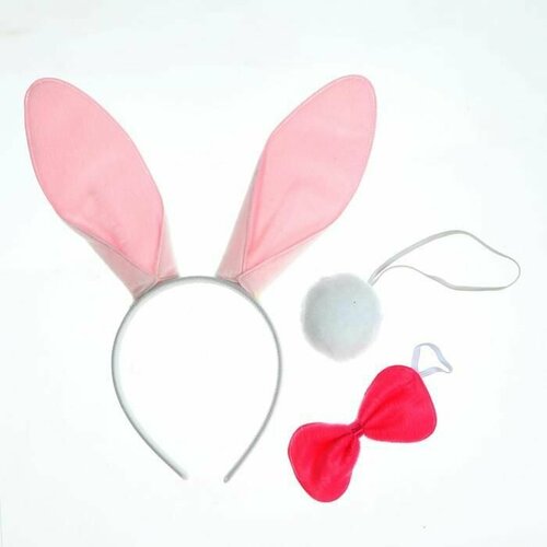 Карнавальный набор "Кролик", три предмета: хвост, ободок, бант (розовый)