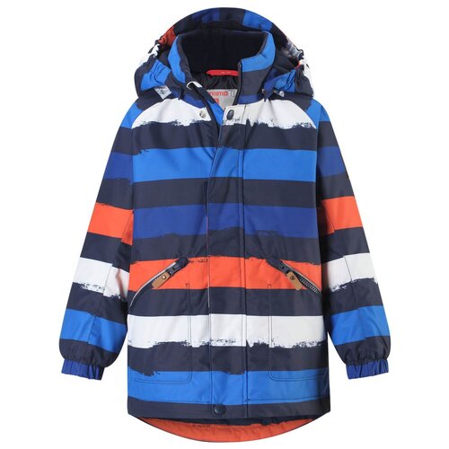 Куртка Reima, синий, оранжевый (синий/голубой/оранжевый/белый) - изображение №1