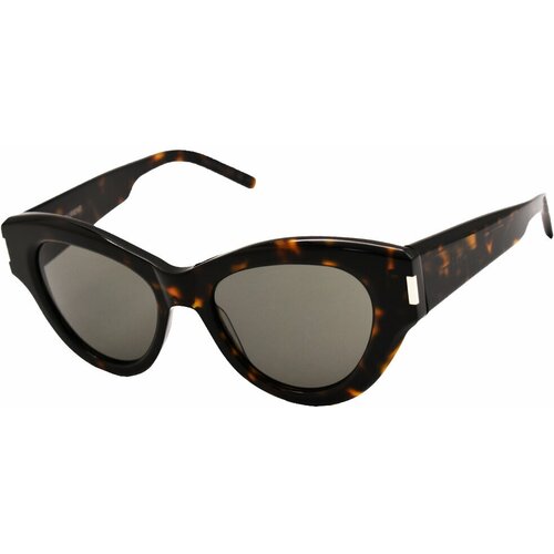 Солнцезащитные очки Yves Saint Laurent, кошачий глаз, оправа: пластик, для женщин, коричневый