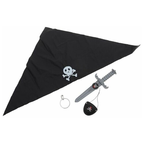 Набор пирата «Черная бандана», 4 предмета (черный) - изображение №1