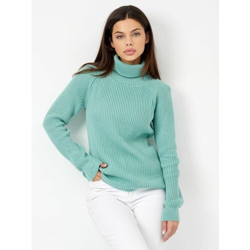 Пуловер, бирюзовый (бирюзовый/фисташковый) - изображение №1