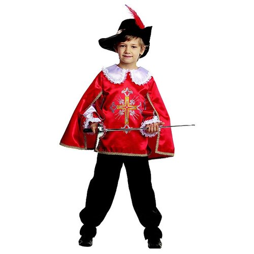 Батик Карнавальный костюм Мушкетер, красный, рост 140 см 7003-2-140-68