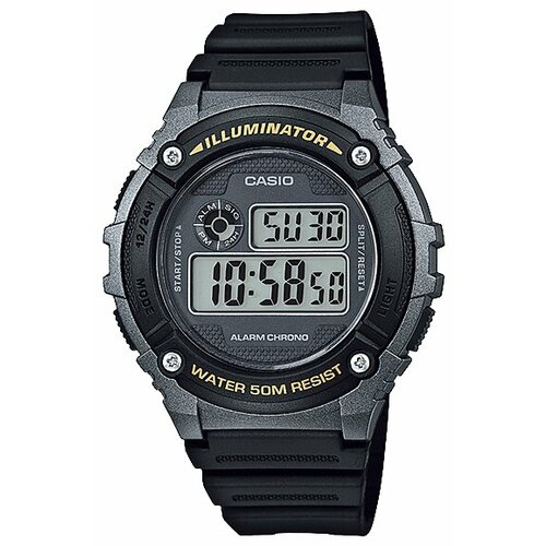 Наручные часы CASIO Collection Men W-216H-1B, черный, серый (серый/черный)