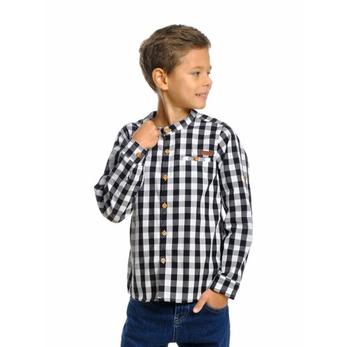 Рубашка Mini Maxi, мультиколор, черный (черный/мультицвет)