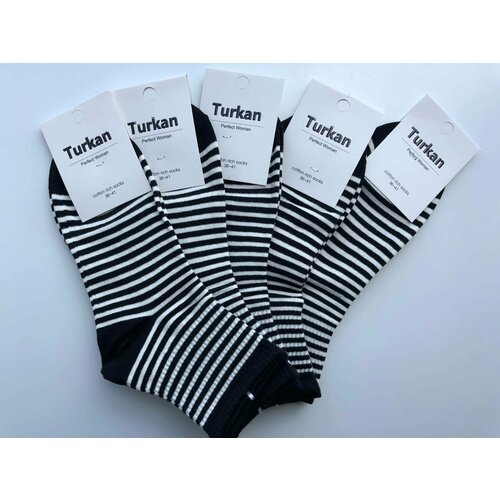 Носки Turkan, 5 пар, белый, черный (черный/белый) - изображение №1
