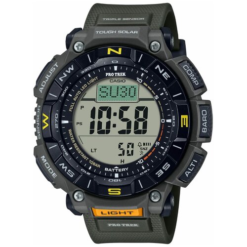 Наручные часы CASIO Pro Trek Мужские наручные часы Casio Protrek PRG-340-3 компас, хаки (зеленый/хаки)