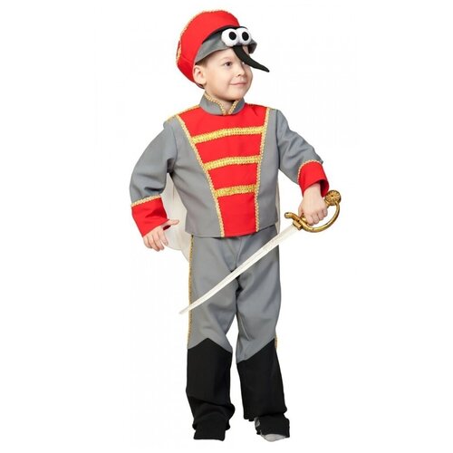 Детский костюм "Комарик со шпагой" (11114) 122-128 см (серый/красный/мультицвет)