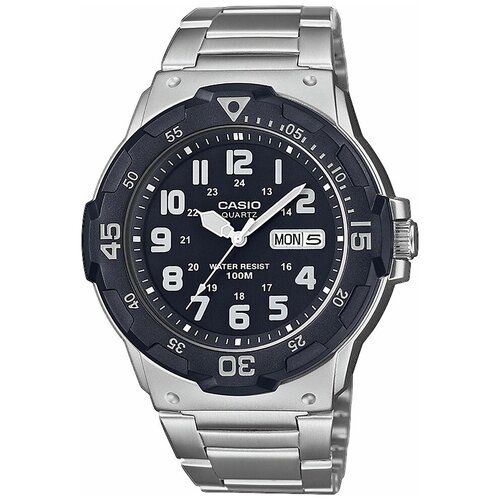 Наручные часы CASIO Collection MRW-200HD-1B, черный, серебряный (черный/синий/серебристый/стальной)