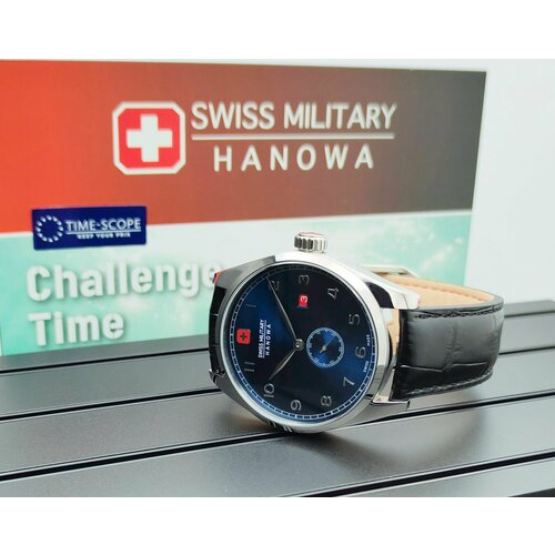 Наручные часы Swiss Military Hanowa Часы наручные мужские Swiss Military Hanowa Lynx SMWGB0000701. Кварцевые часы для мужчин производства Швейцарии, синий, черный (черный/синий)