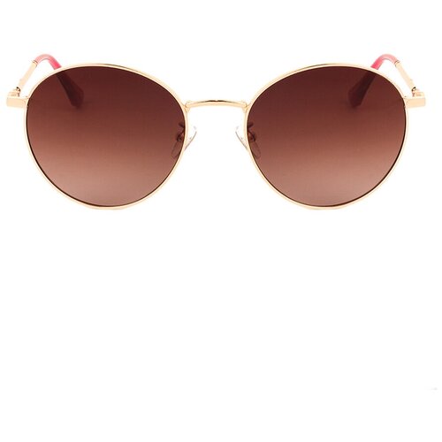 Солнцезащитные очки Keluona, круглые, оправа: металл, градиентные, для женщин, розовый (розовый/золотой/золотистый)