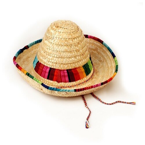 Карнавальная шляпа «Сомбреро» (разноцветный/бежевый/мультицвет) - изображение №1