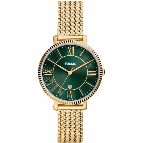 Наручные часы FOSSIL Jacqueline Часы наручные FOSSIL ES5242 Гарантия 2 года, золотой, зеленый (зеленый/золотистый) - изображение №1