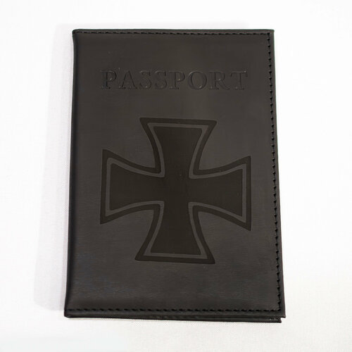 Обложка для паспорта  Мальтийский крест 412078, черный - изображение №1