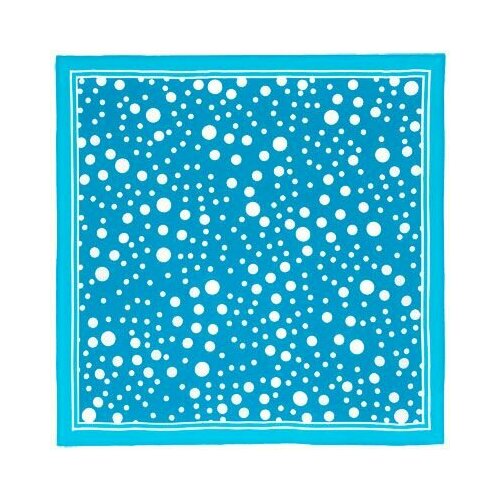 Платок Павловопосадская платочная мануфактура, 65х65 см, синий, голубой (синий/голубой/бирюзовый/белый) - изображение №1