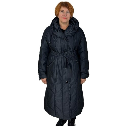 куртка , демисезон/зима, силуэт трапеция, стеганая, ветрозащитная, утепленная, серый - изображение №1