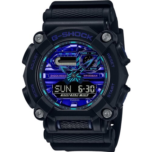 Наручные часы CASIO G-Shock Японские наручные часы CASIO G-SHOCK GA-900VB-1A, черный, фиолетовый (черный/синий/фиолетовый/мультицвет) - изображение №1
