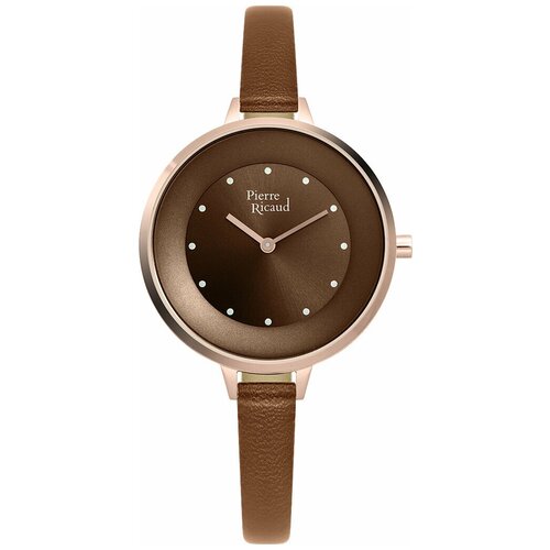 Наручные часы Pierre Ricaud P22039.9B4GQ, коричневый (коричневый/розовое золото)
