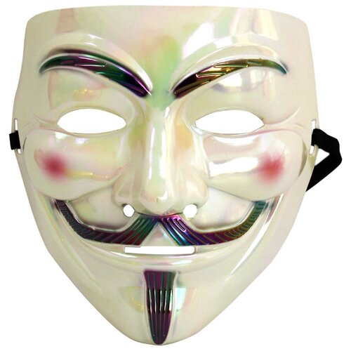 Карнавальная маска Гая Фокса перламутр (черный/белый)