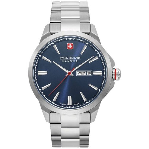 Наручные часы Swiss Military Hanowa Наручные часы Swiss Military Hanowa 06-5346.04.003, серебряный, синий (синий/серебристый) - изображение №1