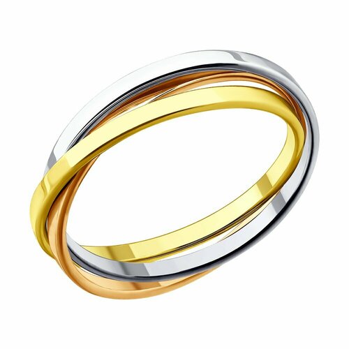 Кольцо Diamant, комбинированное золото, 585 проба
