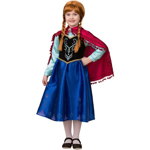 Карнавальный костюм детский Анна (текстиль) р.134-68 7071 Дисней для девочки, на утренник, на хэллоуин, на новый год, костюм анны, карнавальный костюм анны (черный/синий/красный/разноцветный/мультицвет)
