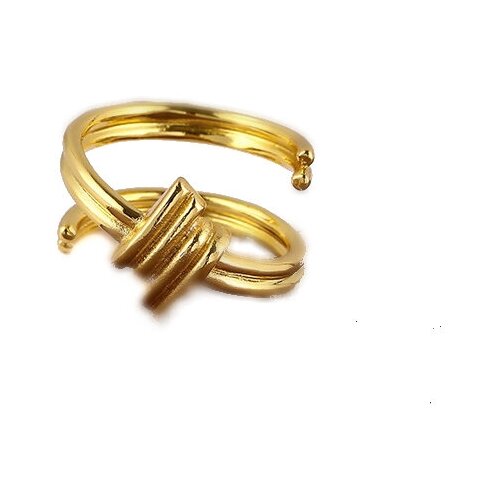 Кольцо WASABI jewell, бижутерный сплав, золочение, безразмерное, золотой, желтый (желтый/золотистый)