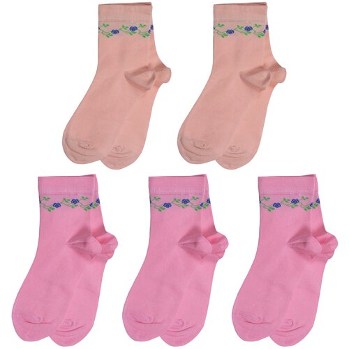 Носки LorenzLine для девочек, 5 пар, мультиколор, розовый
